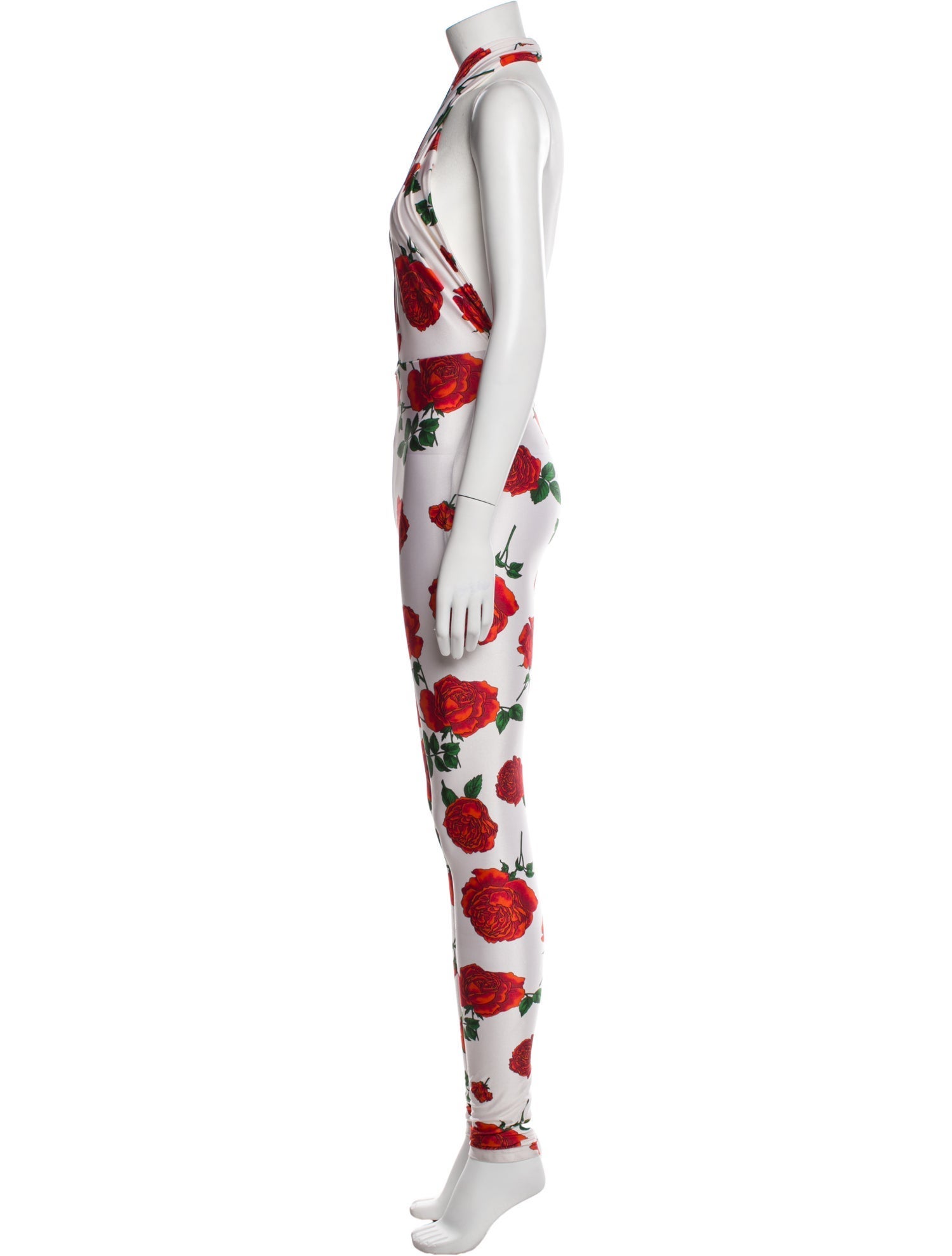 Saint Laurent Floral Print Halterneck Jumpsuit